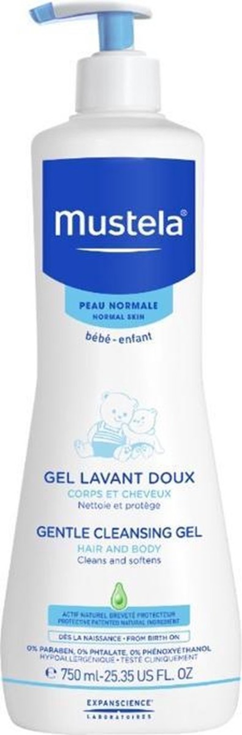 Mustela bebe gel lavant doux 750ml:, Mustela